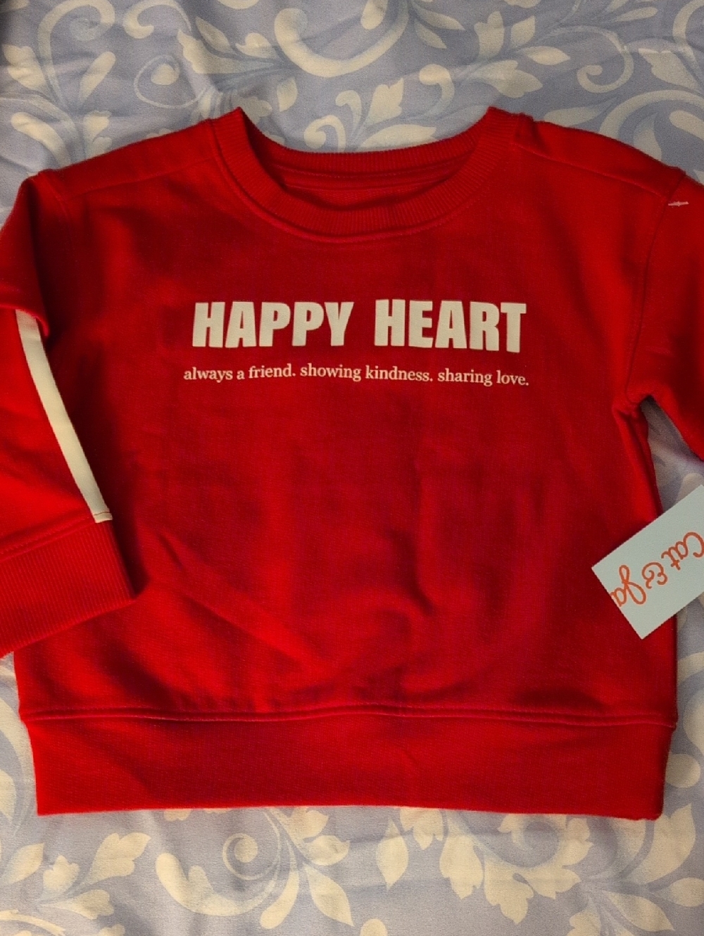 Happy Heart Red Kids Sweatshirt - Crewneck Top